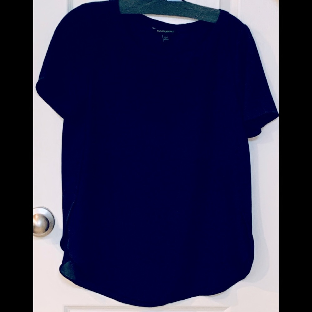 Hi-Low Hem Crew Neck - Navy